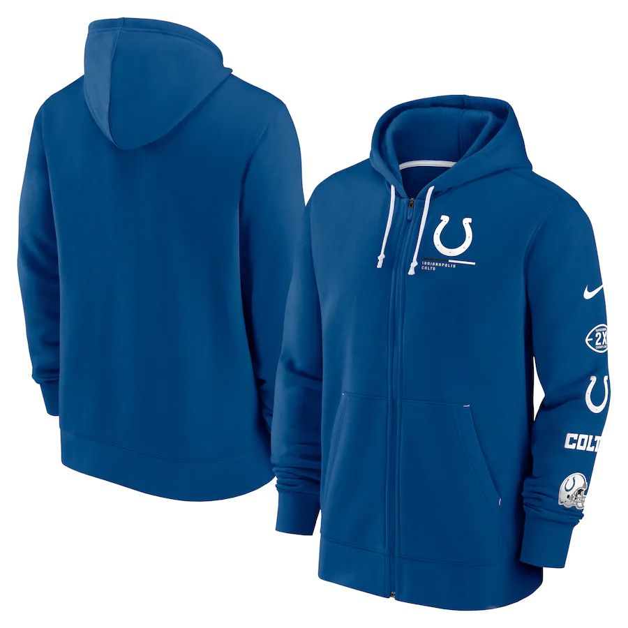 Men Indianapolis Colts nike royal surrey full zip hoodie